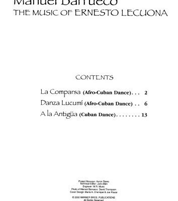 خرید و دانلود نسخه کامل کتاب Manuel Barrueco: The Music of Ernesto Lecuona for Solo Guitar (Guitar Scores)