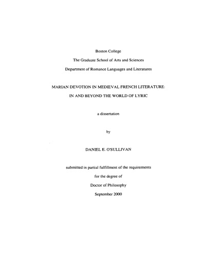 خرید و دانلود نسخه کامل کتاب Marian devotion in medieval French literature : in and beyond the world of lyric