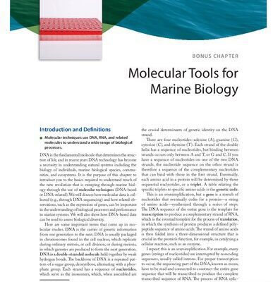 خرید و دانلود نسخه کامل کتاب Marine Biology: Function, Biodiversity, Ecology (Fifth Edition) – Bonus Chapter: Molecular Tools for Marine Biology