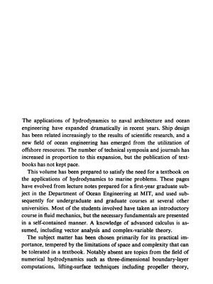 خرید و دانلود نسخه کامل کتاب Marine hydrodynamics