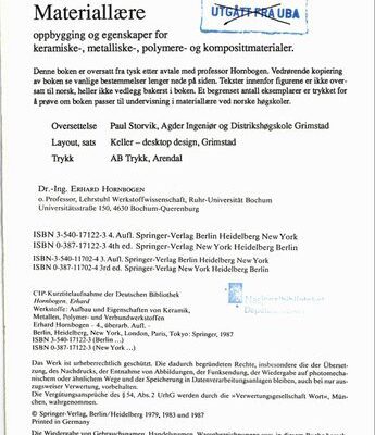 خرید و دانلود نسخه کامل کتاب Materiallære : oppbygging og egenskaper for keramiske, metalliske, polymere og komposittmaterialer
