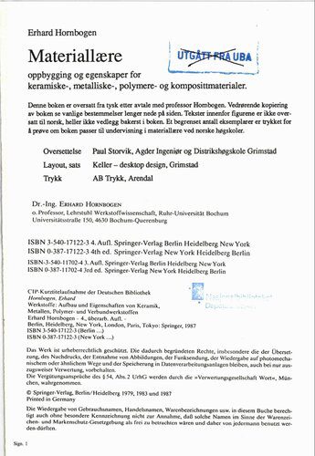 خرید و دانلود نسخه کامل کتاب Materiallære : oppbygging og egenskaper for keramiske, metalliske, polymere og komposittmaterialer_68f2475f60e78.jpeg خرید و دانلود نسخه کامل کتاب Materiallære : oppbygging og egenskaper for keramiske, metalliske, polymere og komposittmaterialer