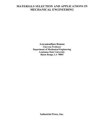 خرید و دانلود نسخه کامل کتاب Materials Selection and Applications in Mechanical Engineering