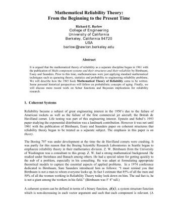 خرید و دانلود نسخه کامل کتاب Mathematical Reliability Theory: From the Beginning to the Present Time
