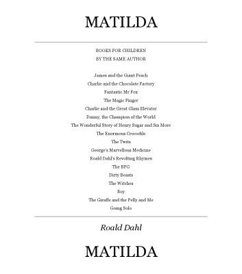 خرید و دانلود نسخه کامل کتاب Matilda