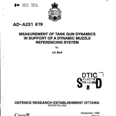 خرید و دانلود نسخه کامل کتاب Measurement of tank gun dynamics in support of a dynamic muzzle referencing system