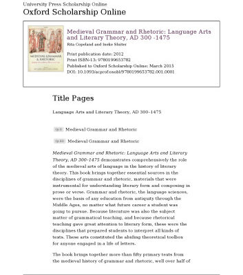 خرید و دانلود نسخه کامل کتاب Medieval Grammar and Rhetoric: Language Arts and Literary Theory, AD 300 -1475