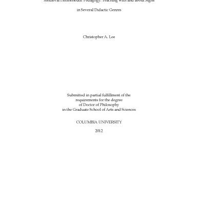 خرید و دانلود نسخه کامل کتاب Medieval Hermeneutic Pedagogy : Teaching with and about Signs in Several Didactic Genres
