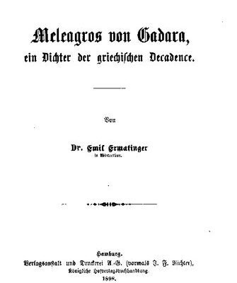 خرید و دانلود نسخه کامل کتاب Meleagros von Gadara, ein Dichter der griechischen Decadence [Dekadenz]