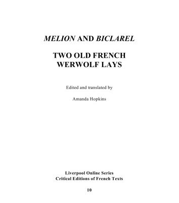 خرید و دانلود نسخه کامل کتاب Melion and Biclarel : two Old French werwolf lays