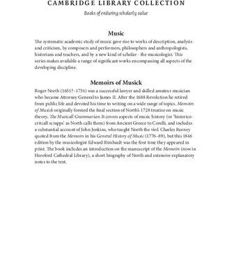 خرید و دانلود نسخه کامل کتاب Memoirs of Musick: Now First Printed from the Original MS. and Edited, with Copious Notes