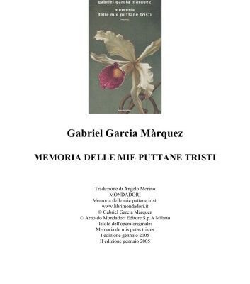 خرید و دانلود نسخه کامل کتاب Memoria delle mie puttane tristi