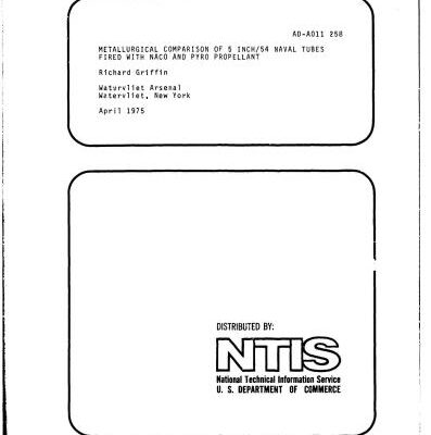 خرید و دانلود نسخه کامل کتاب Metallurgical comparison of 5 inch/54 naval tubes fired with NACO and PYRO propellant
