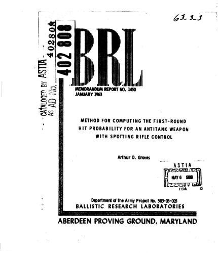 خرید و دانلود نسخه کامل کتاب Method for computing the first-round hit probability for an antitank weapon with spotting rifle control_68f1590d8a3d2.jpeg خرید و دانلود نسخه کامل کتاب Method for computing the first-round hit probability for an antitank weapon with spotting rifle control