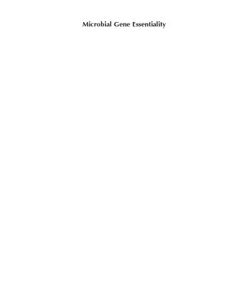 خرید و دانلود نسخه کامل کتاب Microbial Gene Essentiality: Protocols and Bioinformatics