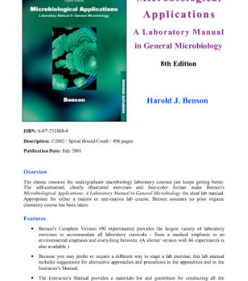 خرید و دانلود نسخه کامل کتاب Microbiological Applications: A Laboratory Manual in General Microbiology, Complete Version