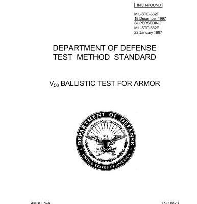 خرید و دانلود نسخه کامل کتاب MIL-STD-662F. V50 ballistic test for armor