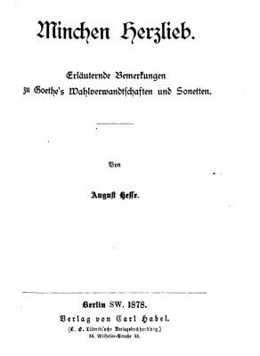 خرید و دانلود نسخه کامل کتاب Minchen Herzlieb. Erläuternde Bemerkungen zu Goethe’s Wahlverwandtschaften und Sonetten