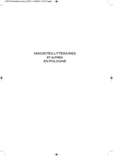 خرید و دانلود نسخه کامل کتاب Minorités littéraires et autres en Pologne_68df94f8bd3ba.jpeg خرید و دانلود نسخه کامل کتاب Minorités littéraires et autres en Pologne