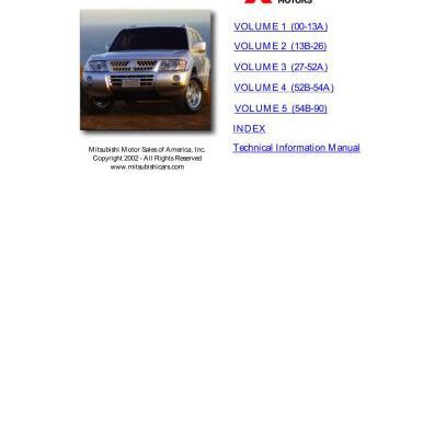 خرید و دانلود نسخه کامل کتاب Mitsubish Montero. Service Manual