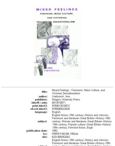 خرید و دانلود نسخه کامل کتاب Mixed Feelings: Feminism, Mass Culture, and Victorian Sensationalism_68ecab7972431.jpeg خرید و دانلود نسخه کامل کتاب Mixed Feelings: Feminism, Mass Culture, and Victorian Sensationalism