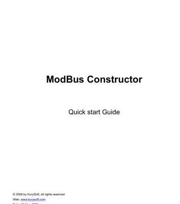 خرید و دانلود نسخه کامل کتاب ModBus Constructor. Quick start Guide