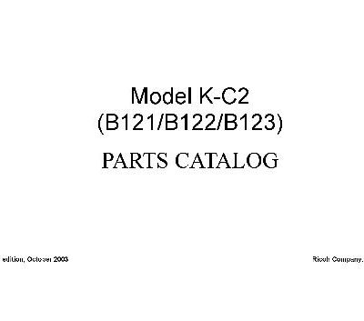 خرید و دانلود نسخه کامل کتاب Model K-C2. (B121, B122, B123) parts catalog