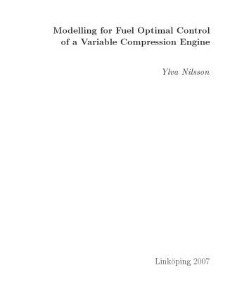 خرید و دانلود نسخه کامل کتاب Modelling for fuel optimal control of a variable compression engine