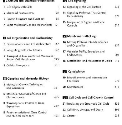 خرید و دانلود نسخه کامل کتاب Molecular Cell Biology. Contents