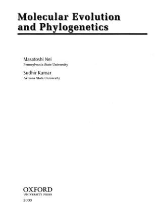 خرید و دانلود نسخه کامل کتاب Molecular Evolution and Phylogenetics