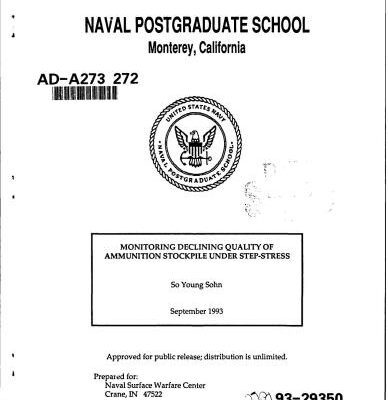 خرید و دانلود نسخه کامل کتاب Monitoring declining quality of ammunition stockpile under step-stress