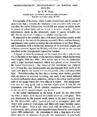 خرید و دانلود نسخه کامل کتاب Monochromatic Photography of Jupiter and Saturn (1916)(en)(4s)