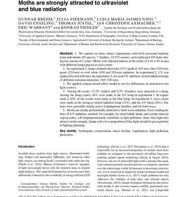 خرید و دانلود نسخه کامل کتاب Moths are strongly attracted to ultraviolet and blue radiation