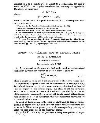 خرید و دانلود نسخه کامل کتاب Motion and Collineations in General Space