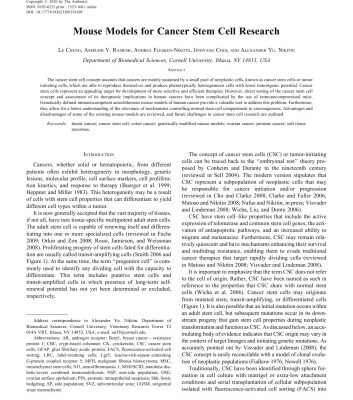 خرید و دانلود نسخه کامل کتاب Mouse Models for Cancer Stem Cell Research (Article)