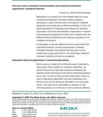 خرید و دانلود نسخه کامل کتاب MOXA White Paper – Redundancy in Automation