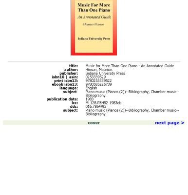 خرید و دانلود نسخه کامل کتاب Music for More Than One Piano: An Annotated Guide