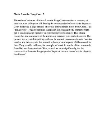 خرید و دانلود نسخه کامل کتاب Music from the Tang Court: Volume 7: Some Ancient Connections Explored (v. 7)