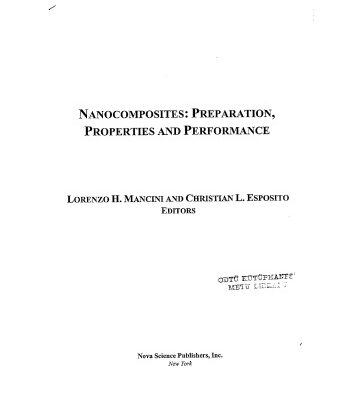 خرید و دانلود نسخه کامل کتاب Nanocomposites: Preparation, Properties and Performance