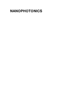 خرید و دانلود نسخه کامل کتاب Nanophotonics