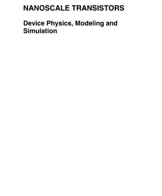 خرید و دانلود نسخه کامل کتاب Nanoscale Transistors: Device Physics, Modeling and Simulation