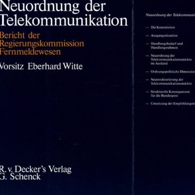 خرید و دانلود نسخه کامل کتاب Neuordnung der Telekommunikation; Bericht der Regierungskommission Fernmeldewesen