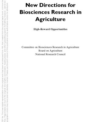 خرید و دانلود نسخه کامل کتاب New Directions for Biosciences Research in Agriculture