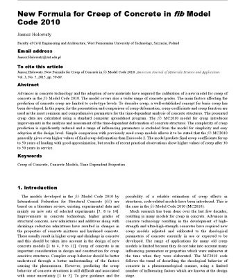 خرید و دانلود نسخه کامل کتاب New Formula for Creep of Concrete in fib Model Code 2010