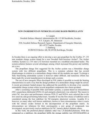 خرید و دانلود نسخه کامل کتاب New ingredients in nitrocellulose based propellants