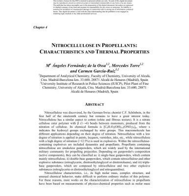 خرید و دانلود نسخه کامل کتاب Nitrocellulose in Propellants: Characteristics and Thermal Properties