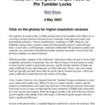 خرید و دانلود نسخه کامل کتاب Notes on Picking and Torque Tools for Pin Tumbler Locks