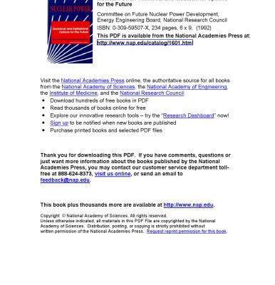 خرید و دانلود نسخه کامل کتاب Nuclear Power – Technical and Institutional Options for the Future