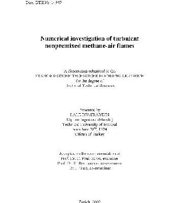 خرید و دانلود نسخه کامل کتاب Numerical Investigation of Turbulent Nonpremixed Methane-air Flames