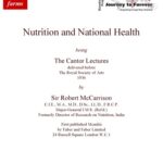 خرید و دانلود نسخه کامل کتاب Nutrition and National Health, being The Cantor Lectures delivered before The Royal Society of Arts, 1936